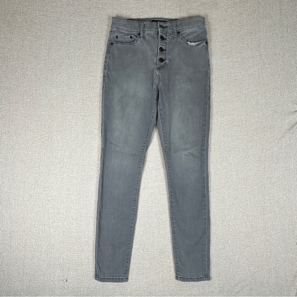 Banana Republic Womens High Rise Gray Jeans Stretch Denim Straight Leg